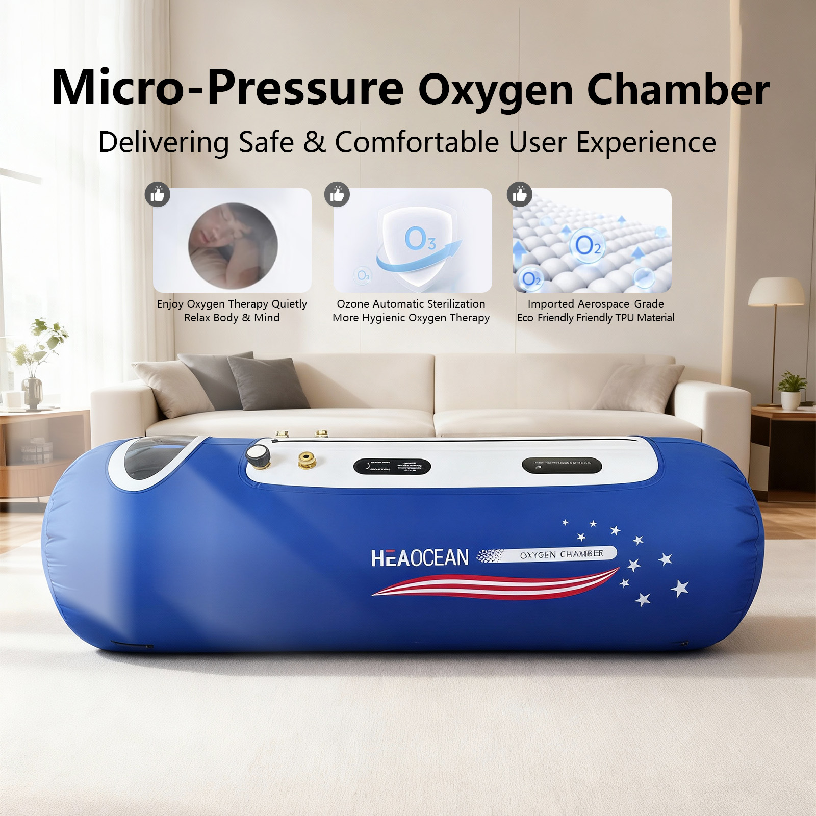 HEAOCEAN Portable Mild Hyperbaric Oxygen Chamber Lying chamber 1.3-1.5ATA - View 4