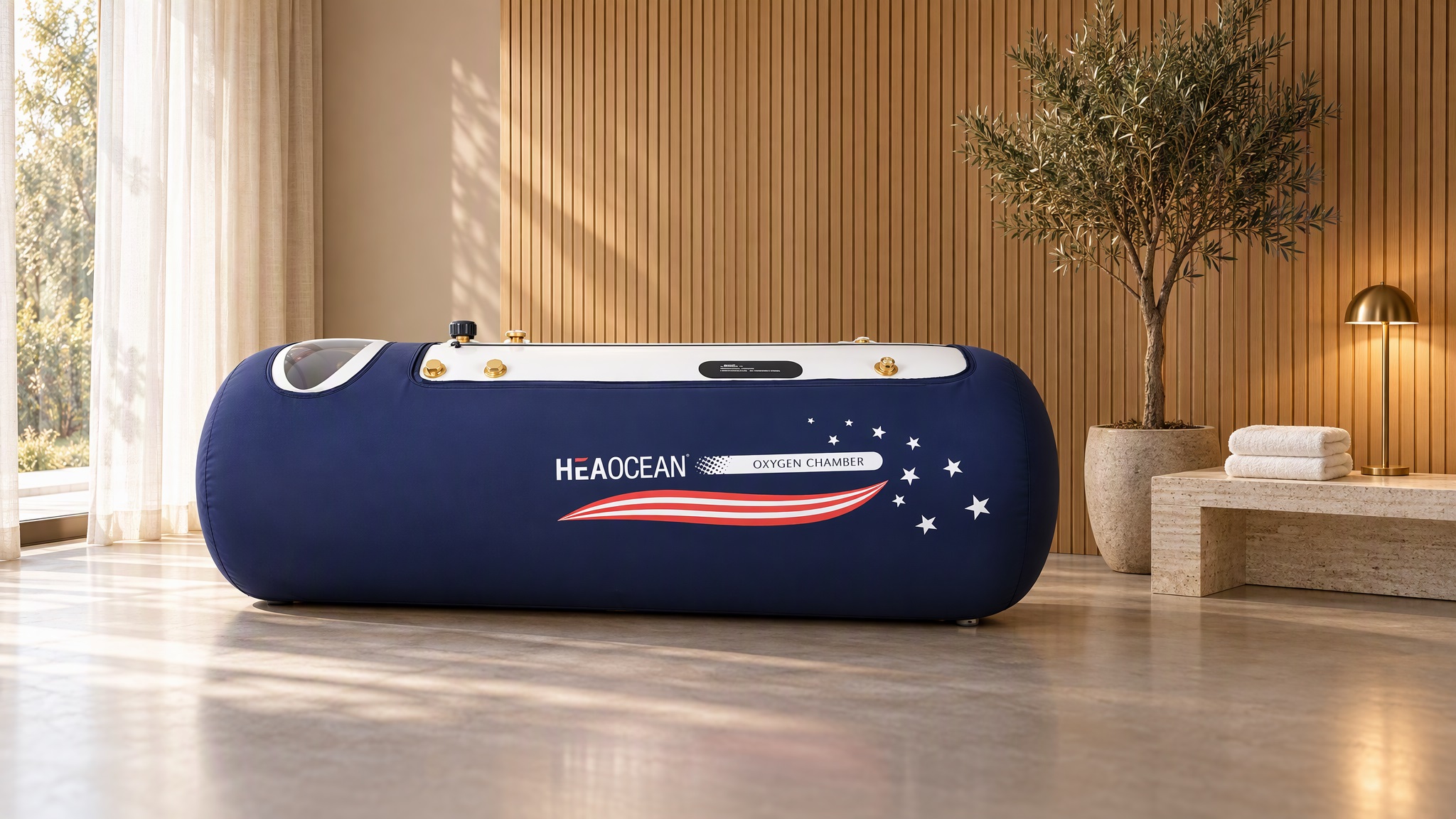 HEAOCEAN commercial mild hyperbaric chamber in a recovery space