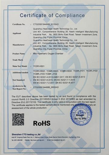 RoHS certificate of compliance