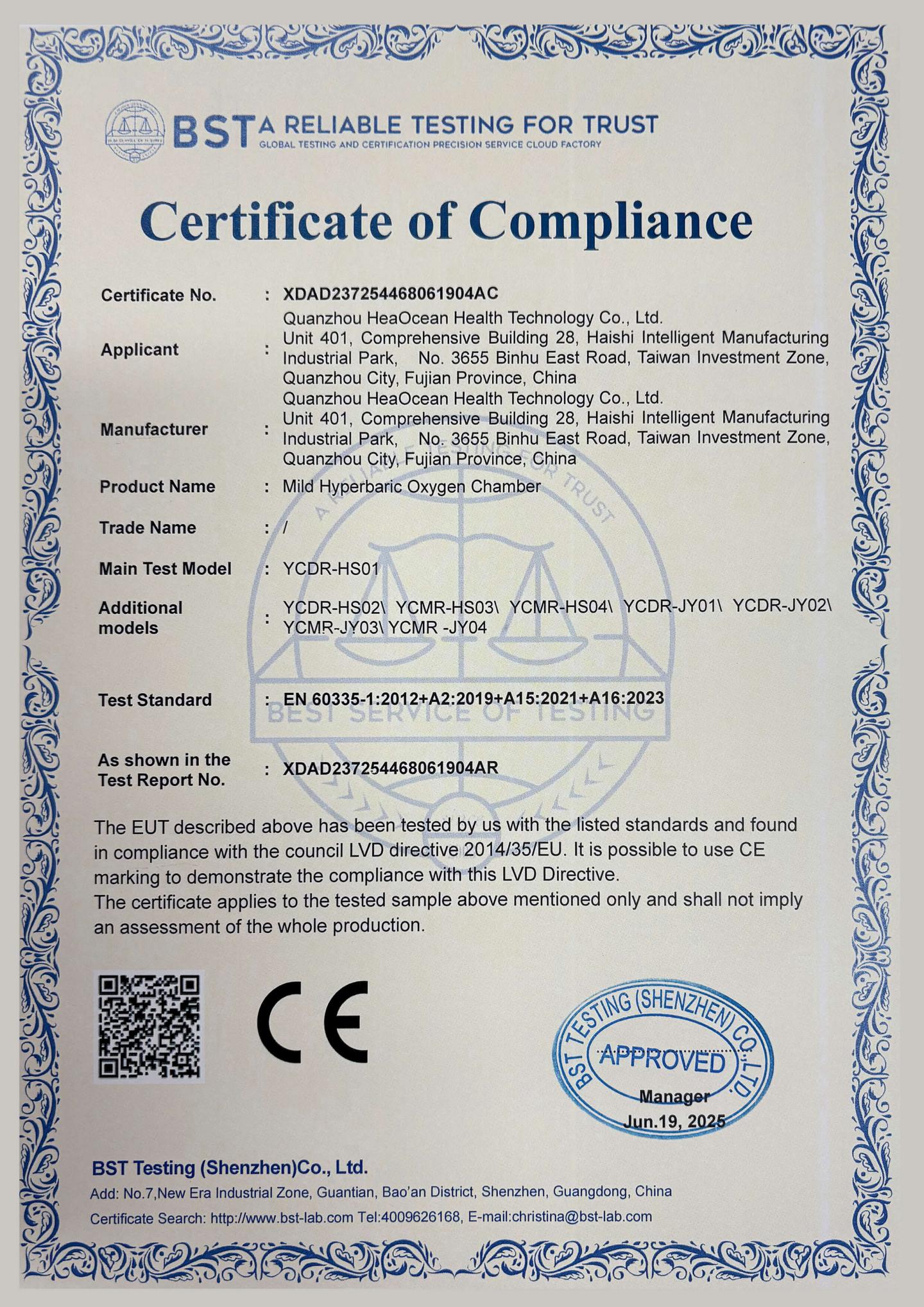 CE — LVD certificate — full scan